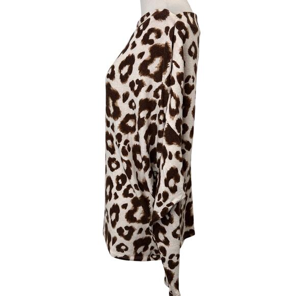 Gibsonlook Off The Shoulder Knit Leopard Blouse Size Small - Picture 4 of 8